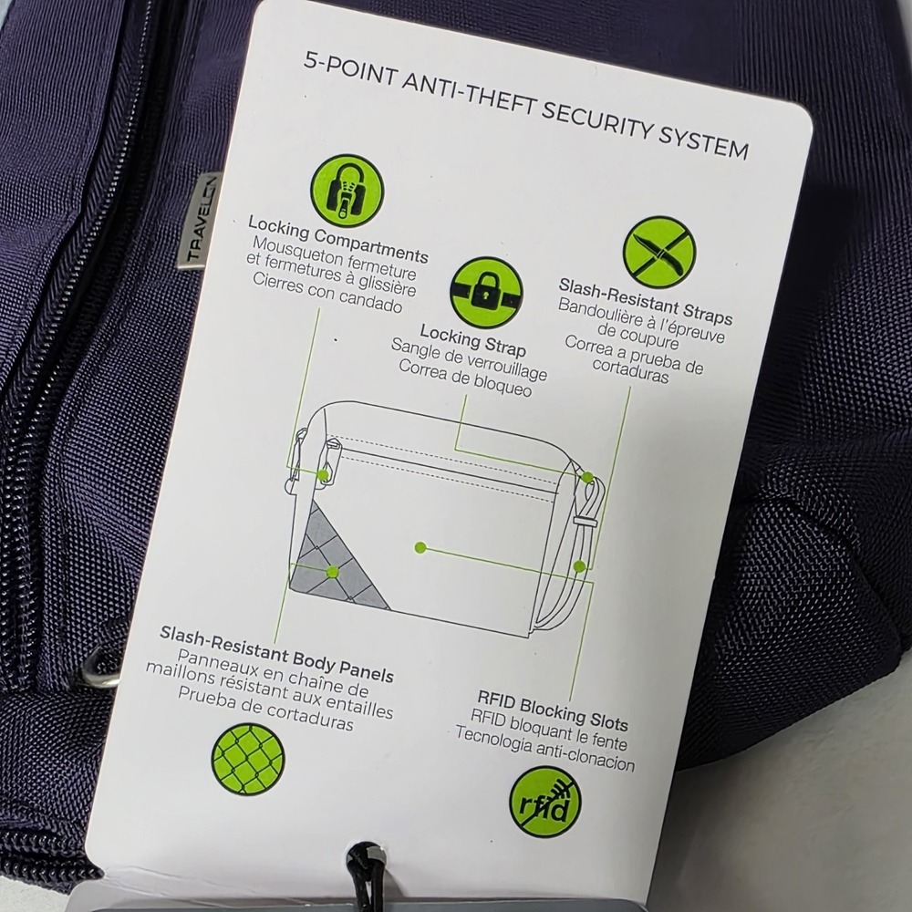 Travelon Anti-Theft Classic Convertible Crossbody & Waist Pack - Purple - Picture 8 of 9